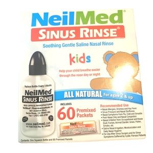 Neilmed Sinus Rinse Kids Kit One Squeeze Bottle & 60 Premixed Packets